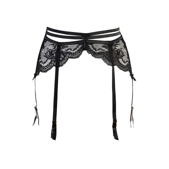Porte-jarretelles tulle et dentelle noir V-10712 - Axami Porte-jarretelles tulle et dentelle noir V-10712 - Axami