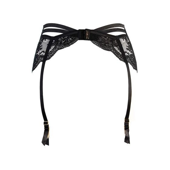 Porte-jarretelles tulle et dentelle noir V-10712 - Axami Porte-jarretelles tulle et dentelle noir V-10712 - Axami