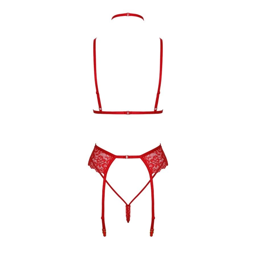 Ensemble 5 pièces Bondage Red Lace Kiss 243 - Kissable