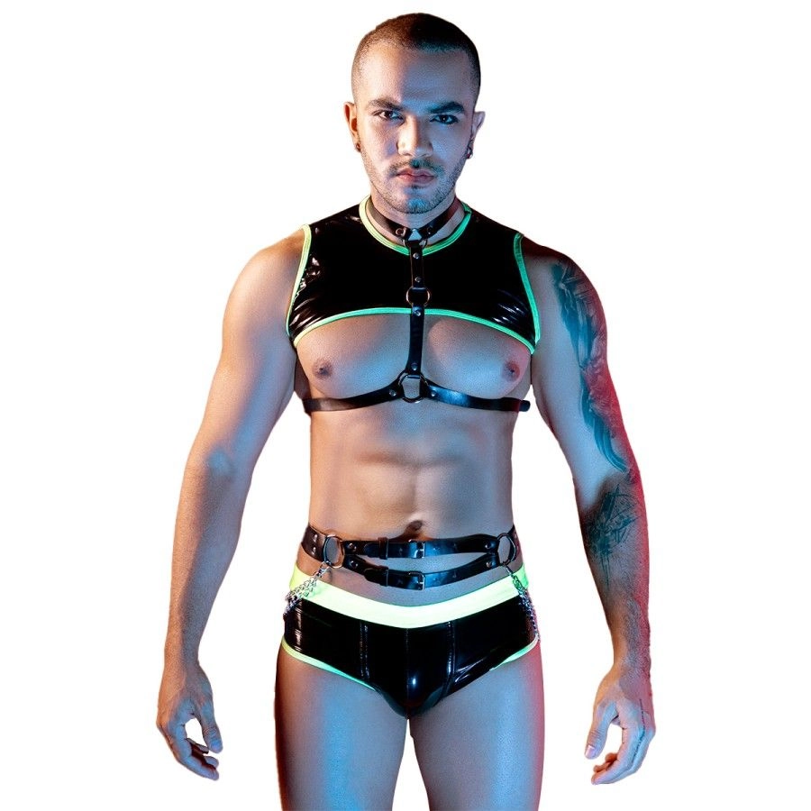 Ensemble sexy fluo 4 pièces - J Lingerie Ensemble sexy fluo 4 pièces - J Lingerie