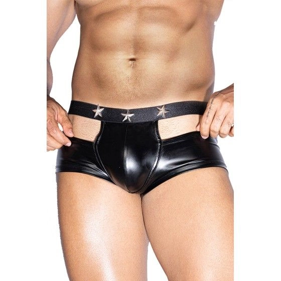 Boxer sexy noir avec ouvertures - J Lingerie
