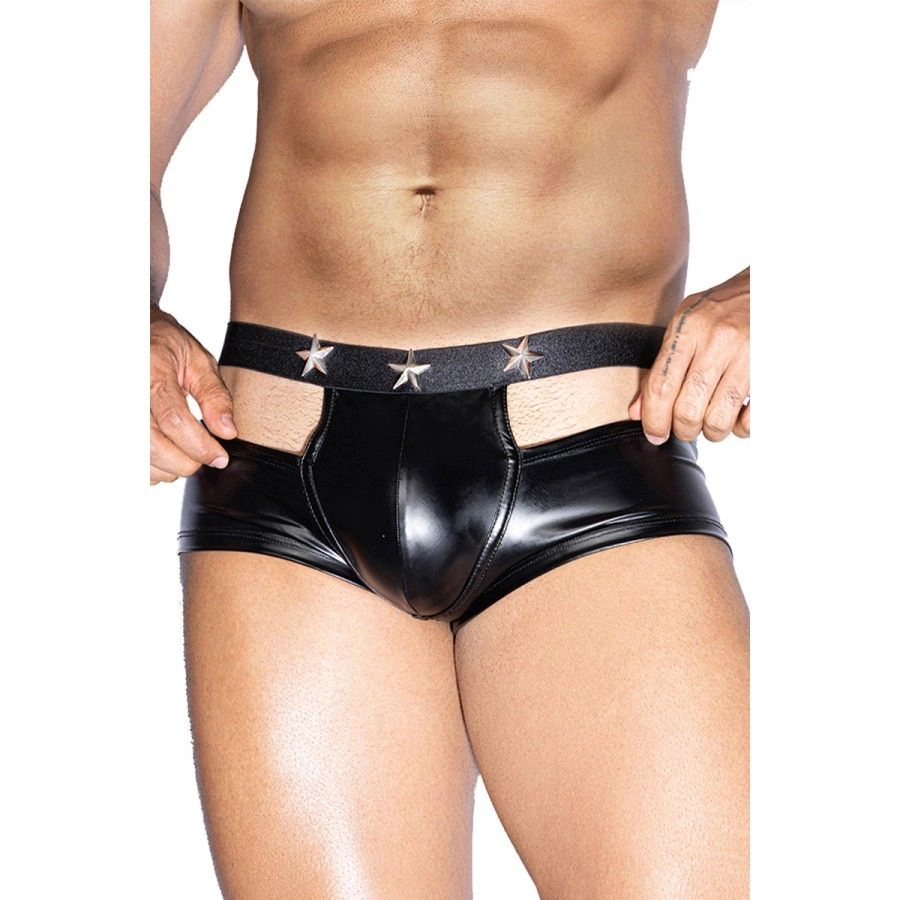 Boxer sexy noir avec ouvertures - J Lingerie