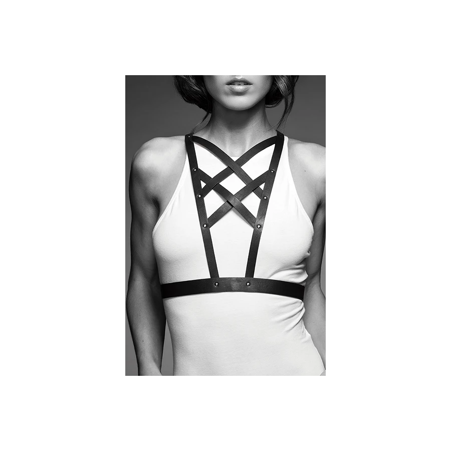 Harnais décolleté croisé marron - Maze