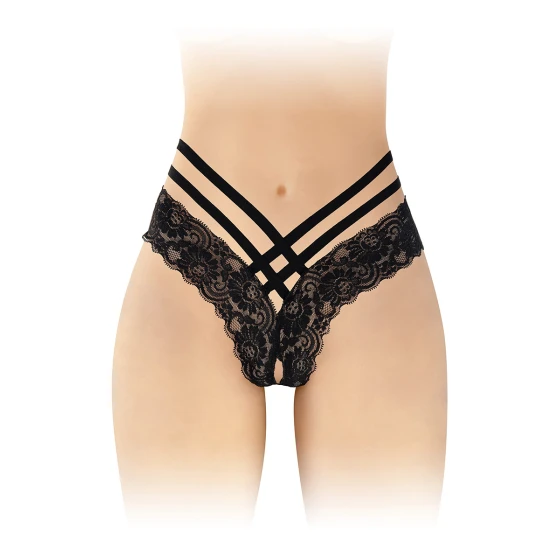 Tanga ouvert Anne - noir