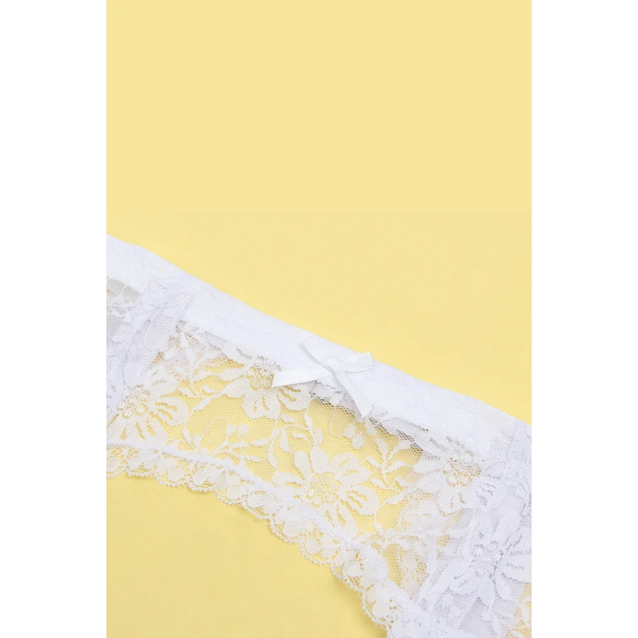 Porte-jarretelles et string Blanc - Litolu Lingerie