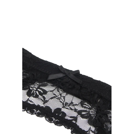 Porte-jarretelles et string Noir - Litolu Lingerie