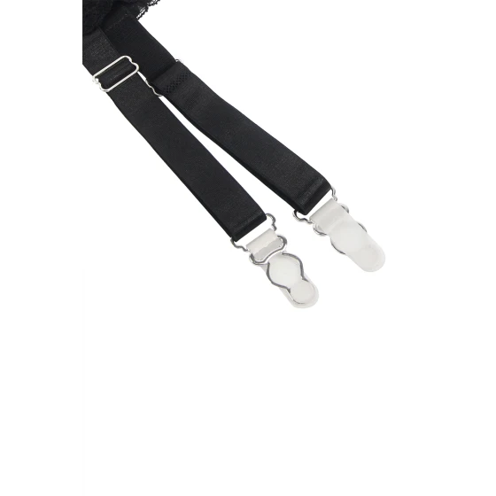 Porte-jarretelles et string Noir - Litolu Lingerie