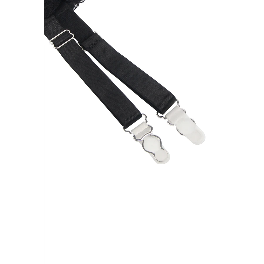 Porte-jarretelles et string Noir - Litolu Lingerie