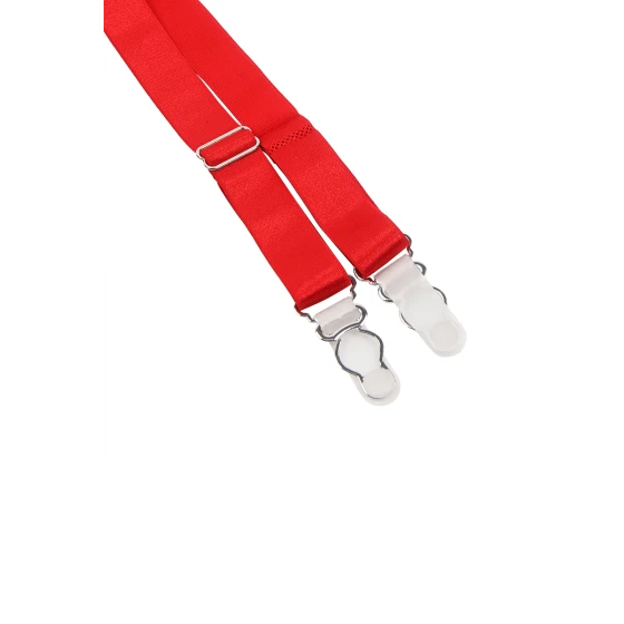 Porte-jarretelles et string Rouge - Litolu Lingerie