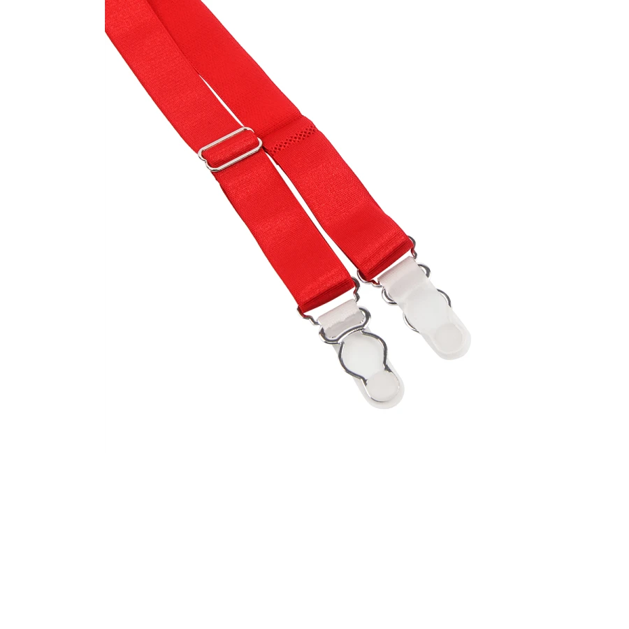 Porte-jarretelles et string Rouge - Litolu Lingerie