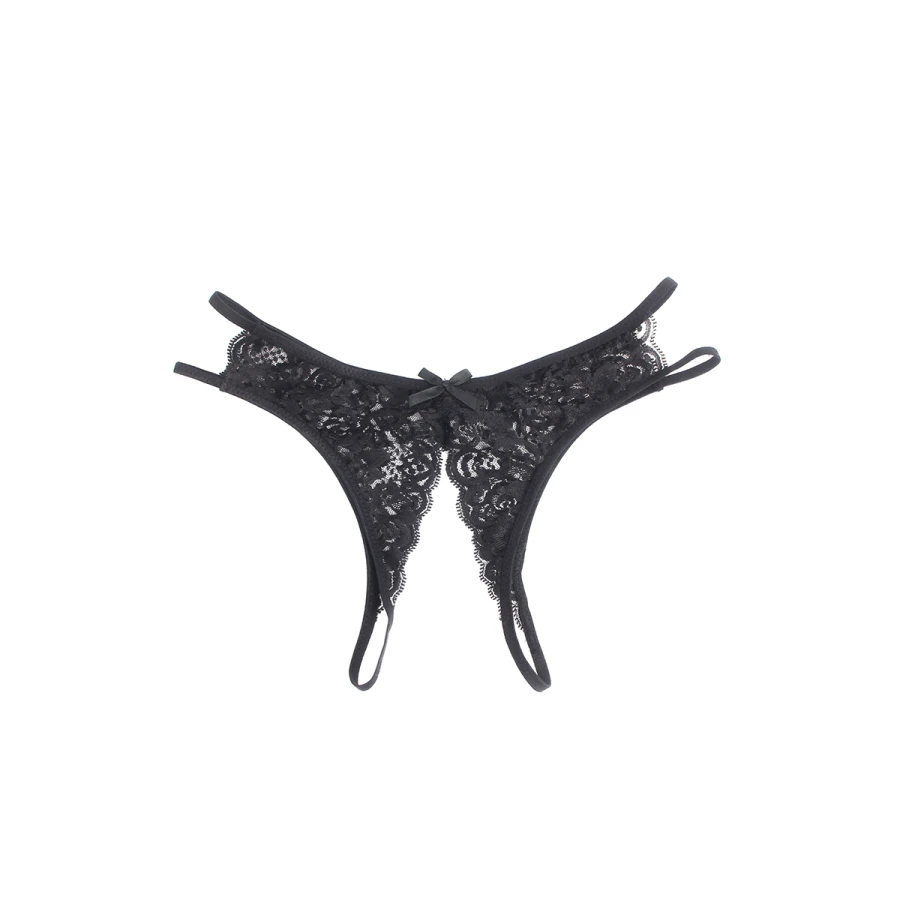 String ouvert dentelle Noir - Litolu Lingerie