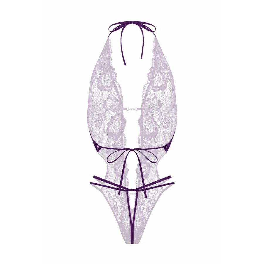 Body string ouvert Renee violet - Christine
