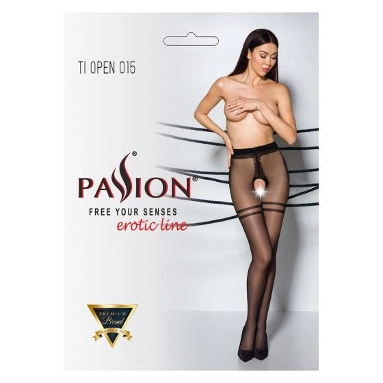 Collants ouverts TI015 20 deniers - noir