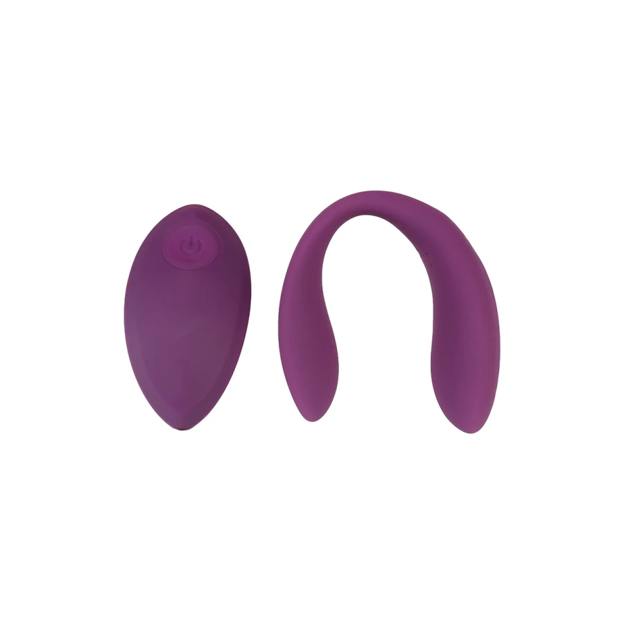 Vibromasseur couple Bound Love Xocoon forme U violet, silicone, stimulation clitoridienne et vaginale