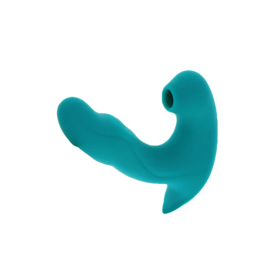 Eternal Love Vibe Xocoon, autre angle de la tige insérable et de l’embout air pulse Eternal Love Vibe Xocoon, autre angle de la tige insérable et de l’embout air pulse