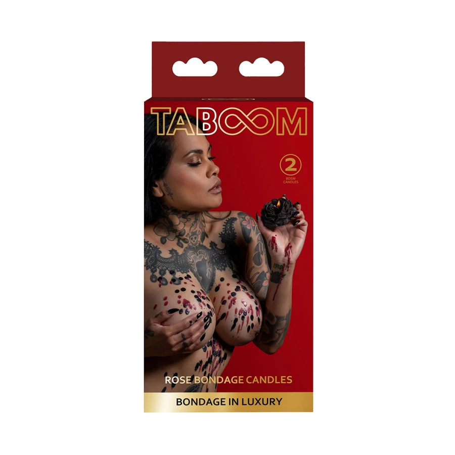 Set 2 bougies rose Bondage - Taboom