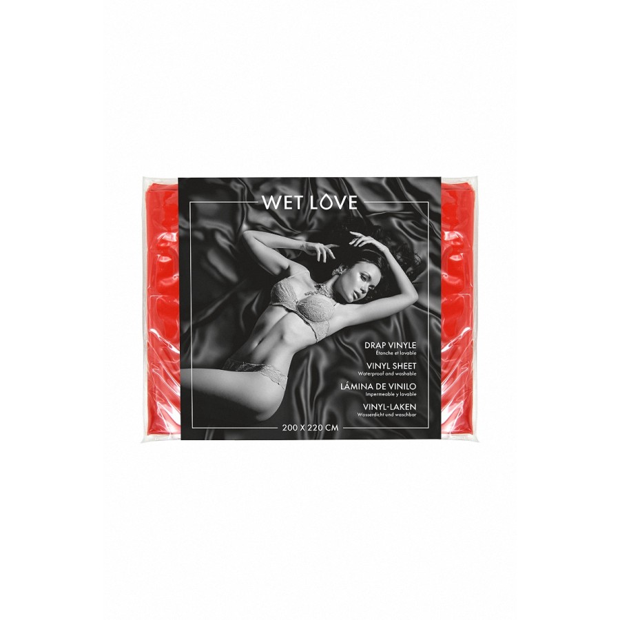 Drap Vinyle rouge 220 x 200 cm - Fetish Tentation