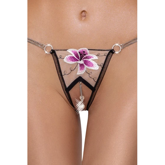 String ouvert Fleur brodée - Cottelli LINGERIE