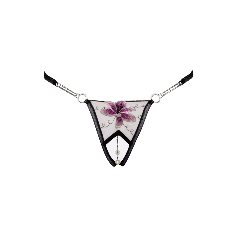 String ouvert Fleur brodée - Cottelli LINGERIE