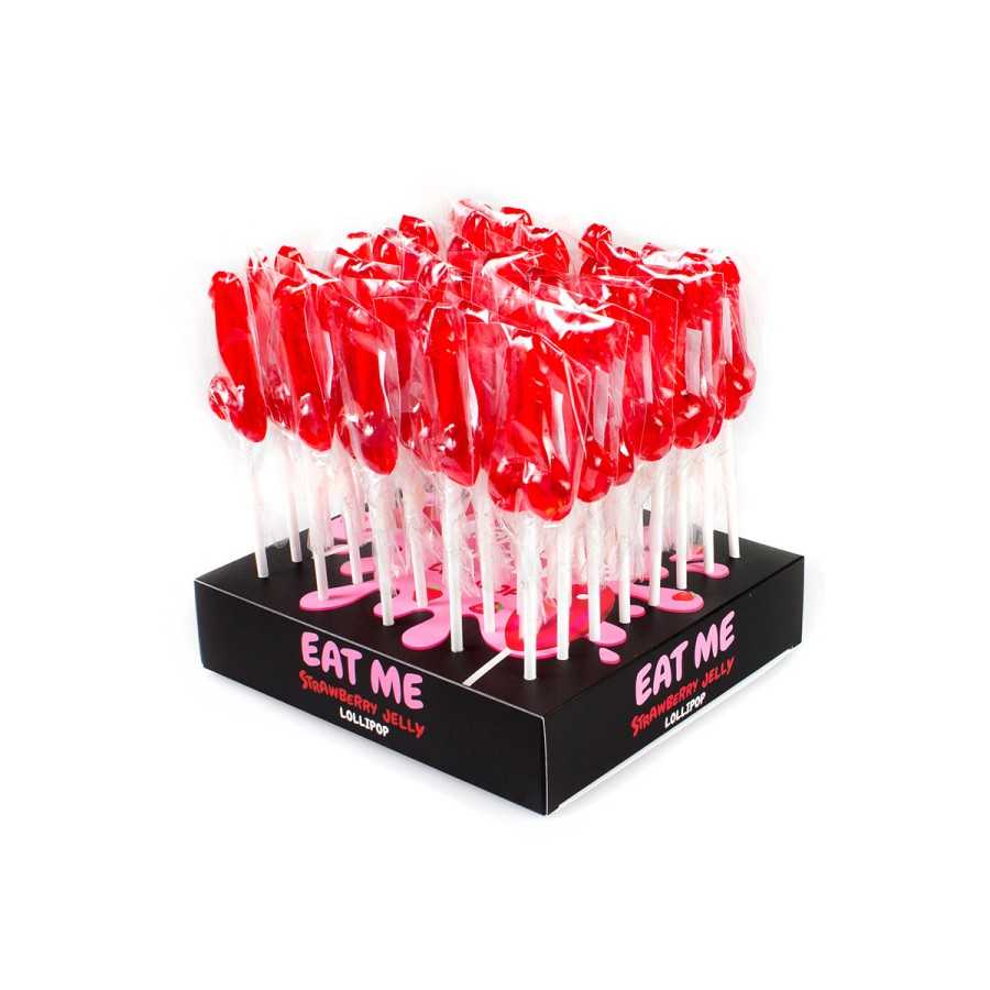 Présentoir de 40 sucettes pénis à la fraise