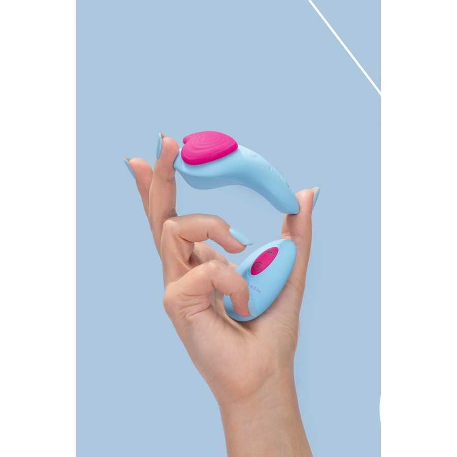 Stimulateur télécommandé de culotte HeartGem bleu - FairyGasm