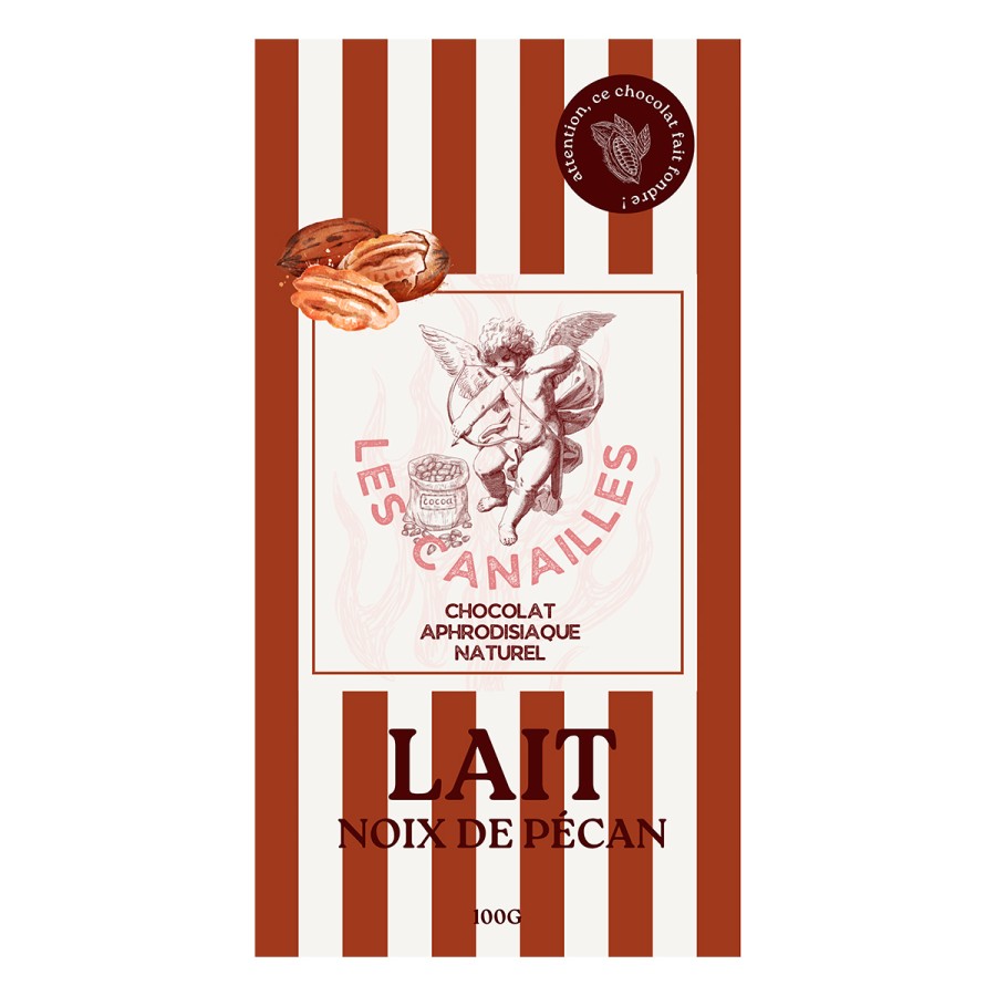 Chocolat au lait noix de pécan - Tablette 100g - Les canailles