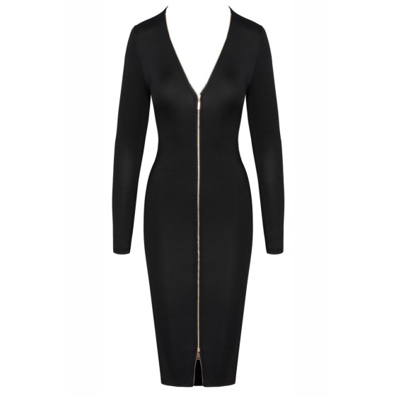Robe noire midi à manches longues - Cotelly Party