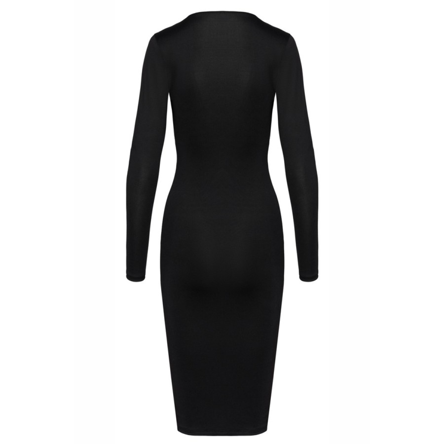 Robe noire midi à manches longues - Cotelly Party