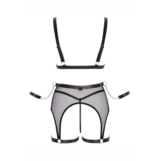 Ensemble Fetish noir en dentelle - Cotelli Bondage