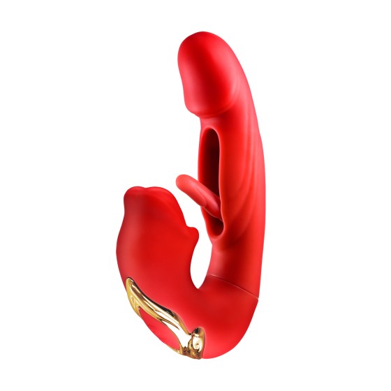Vibromasseur rabbit 3-en-1 Kissy rouge - Yoba