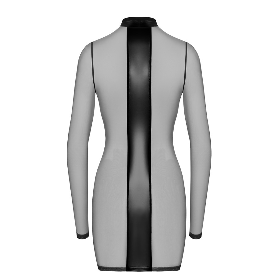 Mini robe tulle et wetlook Crossfire F369 - Noir Handmade