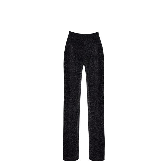 Pantalon en maille pailletée Onyx F374 - Noir Handmade