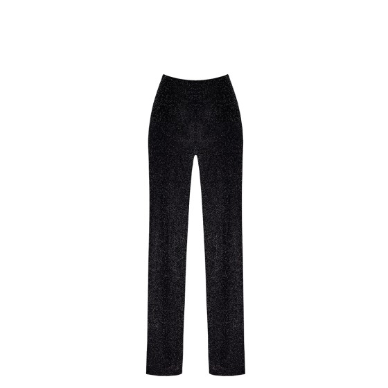 Pantalon en maille pailletée Onyx F374 - Noir Handmade
