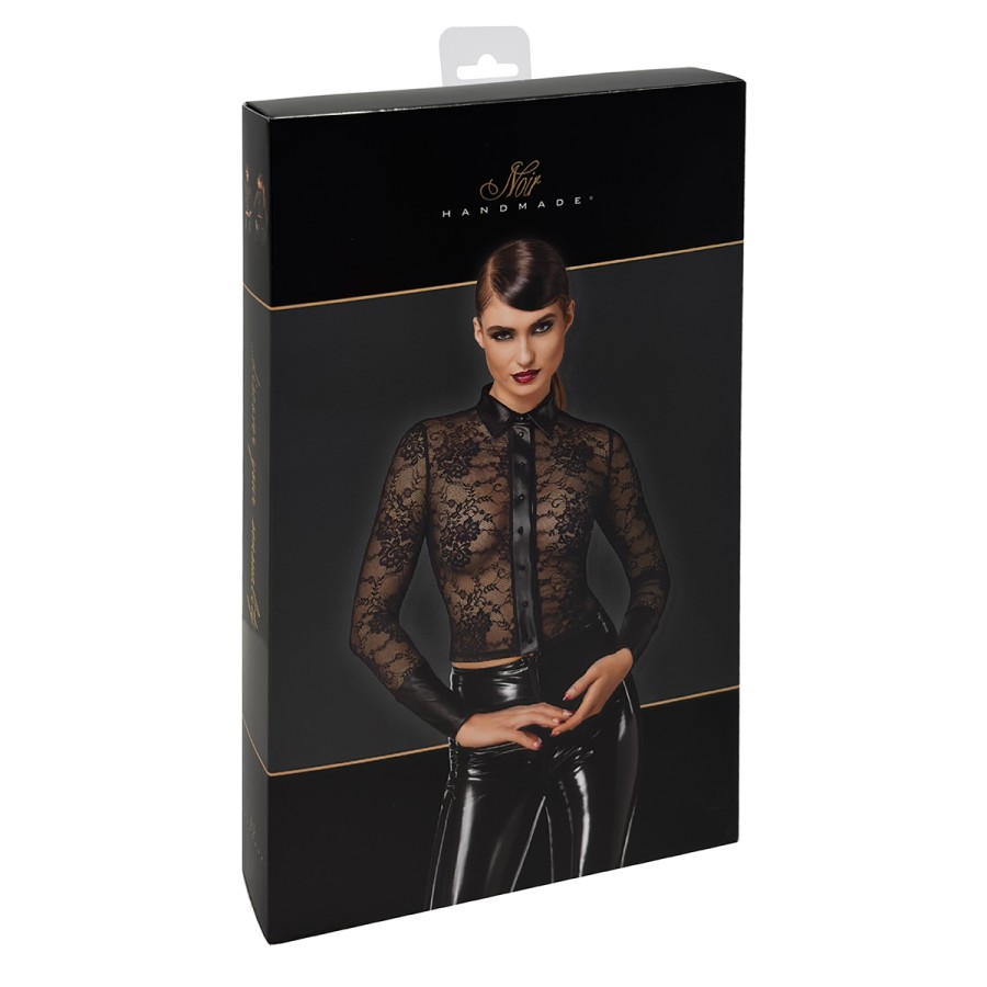 Chemise dentelle Noirelle F377 - Noir Handmade