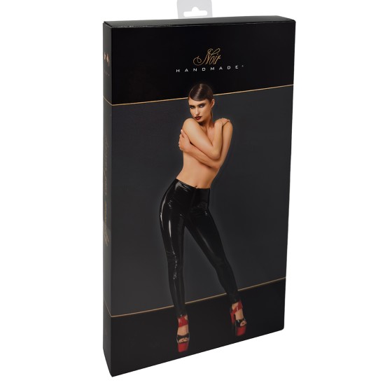 Pantalon skinny en vinyle Dominae F380 - Noir Handmade