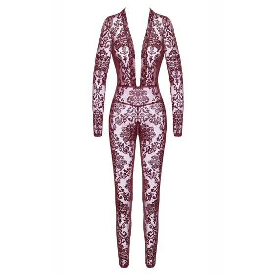 Combinaison en tulle floqué Kink Royal F382 - Noir Handmade