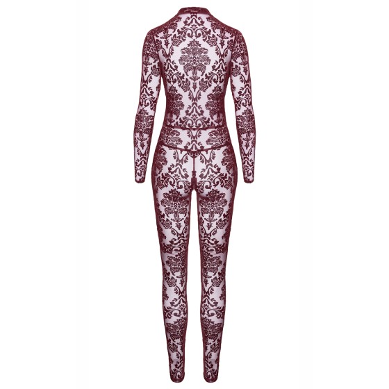 Combinaison en tulle floqué Kink Royal F382 - Noir Handmade