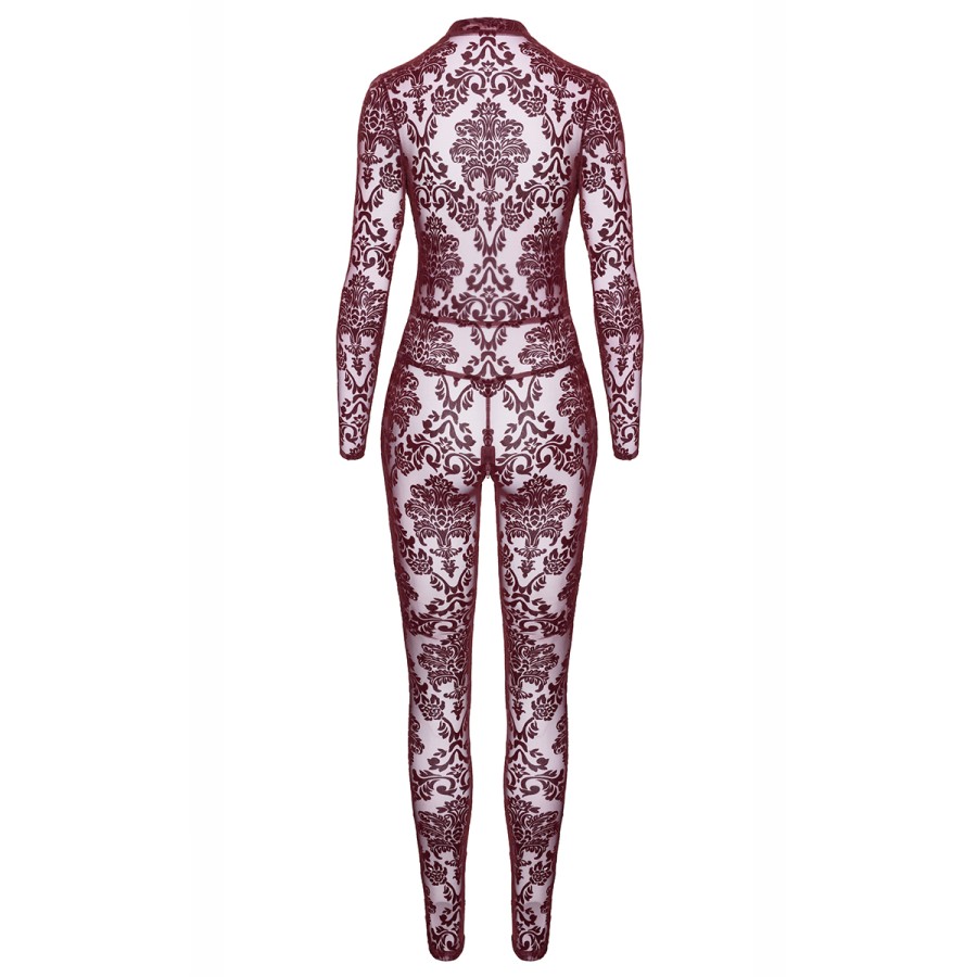 Combinaison en tulle floqué Kink Royal F382 - Noir Handmade