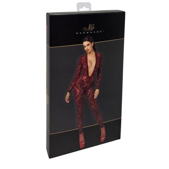 Combinaison en tulle floqué Kink Royal F382 - Noir Handmade