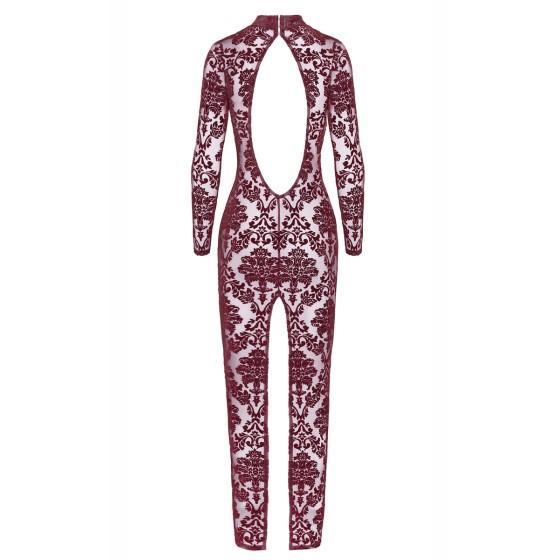 Robe fendue en tulle floqué Kink Royal F383 - Noir Handmade