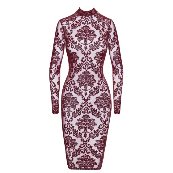 Robe fourreau en tulle floqué Kink Royal F384 - Noir Handmade Robe fourreau en tulle floqué Kink Royal F384 - Noir Handmade