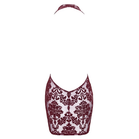 Mini robe dos nu en tulle floqué Kink Royal F385 - Noir Handmade