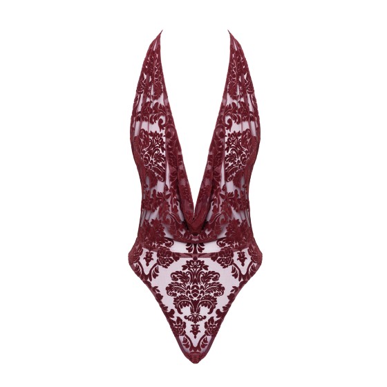 Body en tulle floqué Kink Royal F386 - Noir Handmade Body en tulle floqué Kink Royal F386 - Noir Handmade