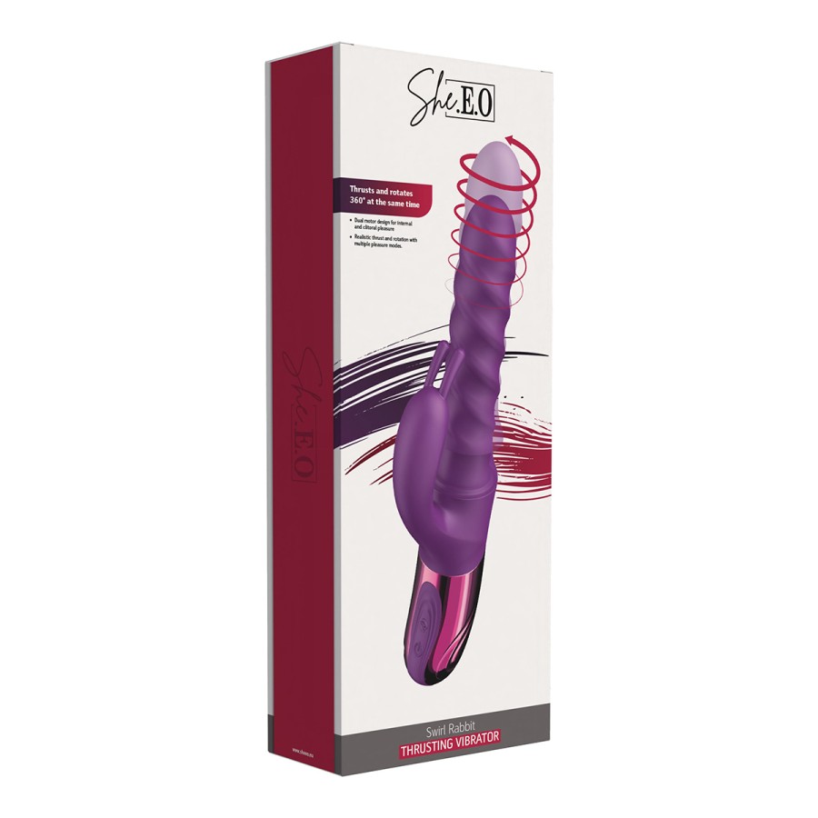 Vibro Swirl Rabbit Thrusting Vibrator - She.E.O