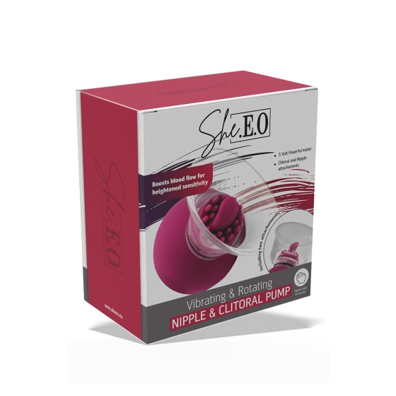 Pompe à clitoris et tétons rotative et vibrante - She.E.O. Pompe à clitoris et tétons rotative et vibrante - She.E.O.