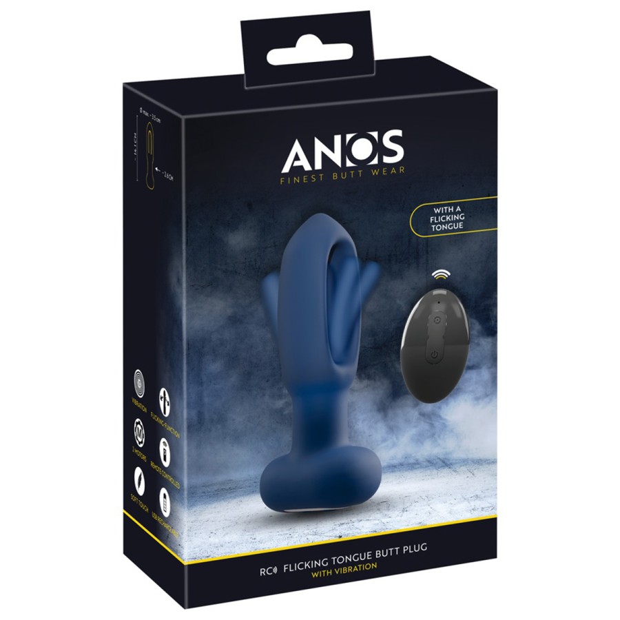 Plug anal vibrant avec langue oscillante - Anos