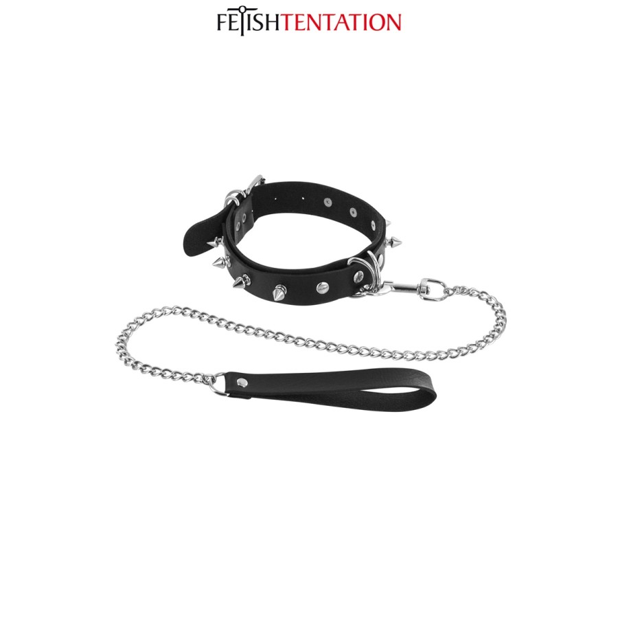 Collier à pointes & laisse - Fetish Tentation Collier à pointes & laisse - Fetish Tentation