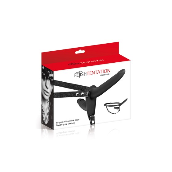 Double gode ceinture noir - Fetish Tentation Double gode ceinture noir - Fetish Tentation