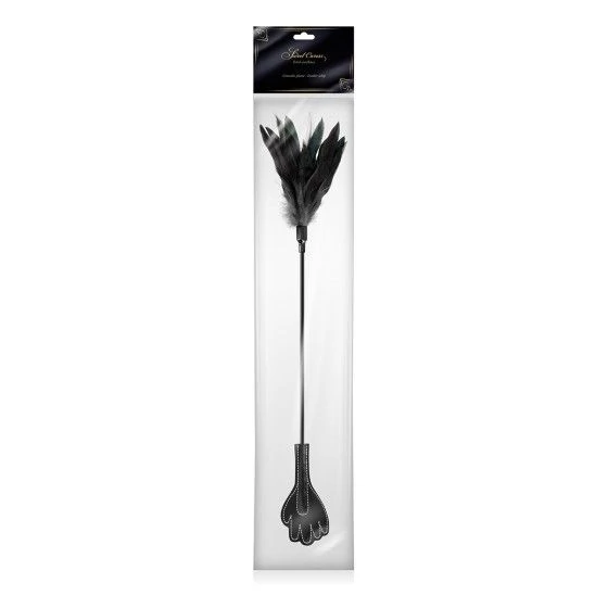 Mini cravache main avec plumes noires - Sweet Caress
