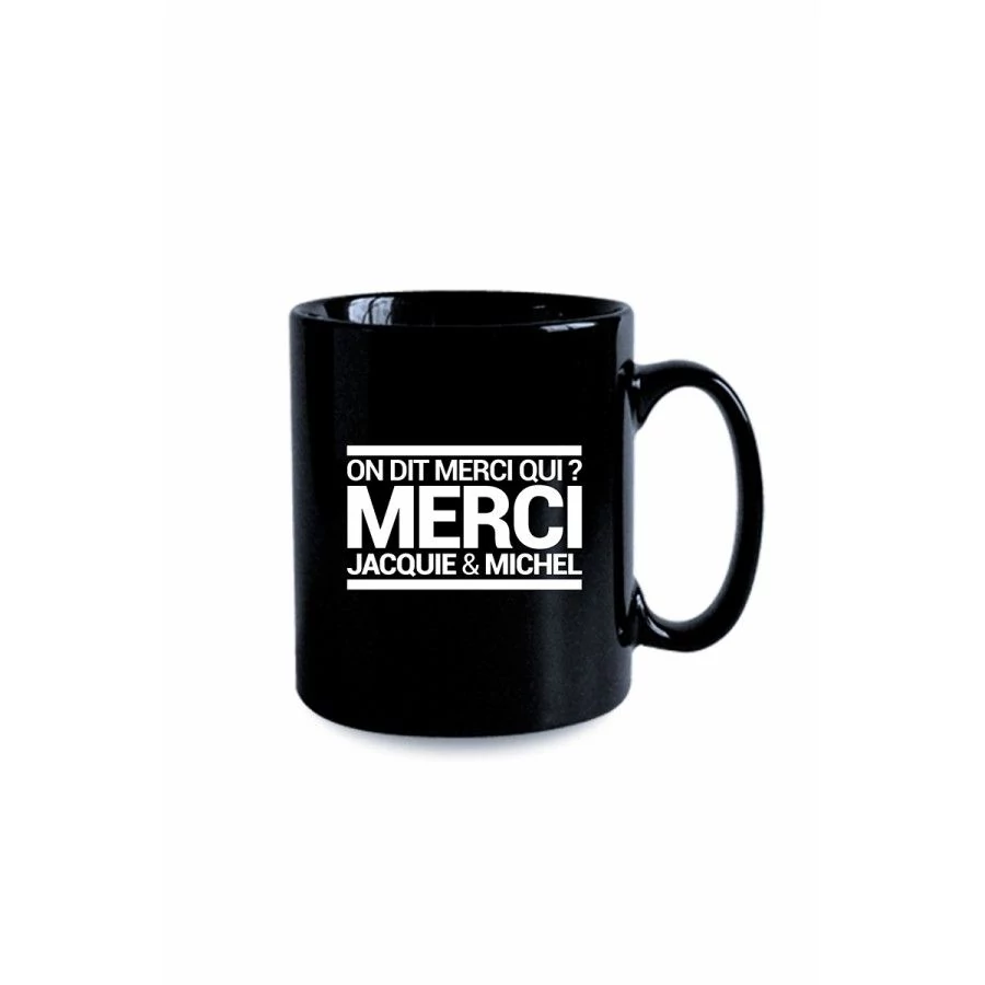 Mug noir J&M - On dit merci qui ? Mug noir J&M - On dit merci qui ?